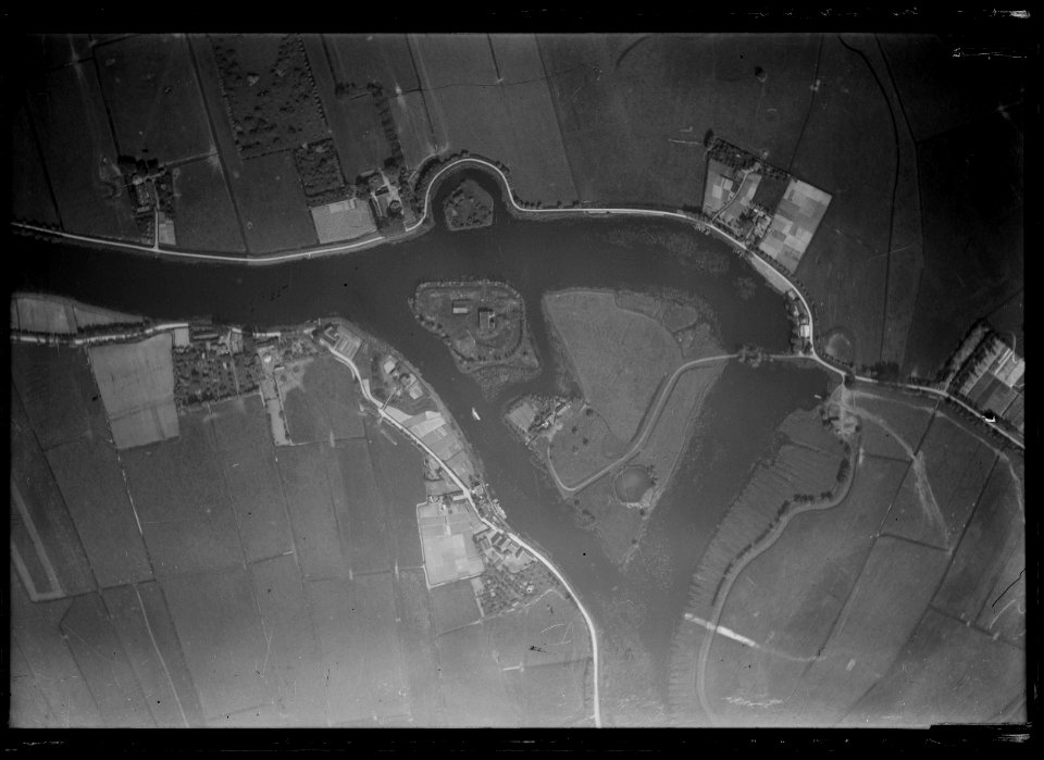 Verticale luchtfoto van Fort Hinderdam