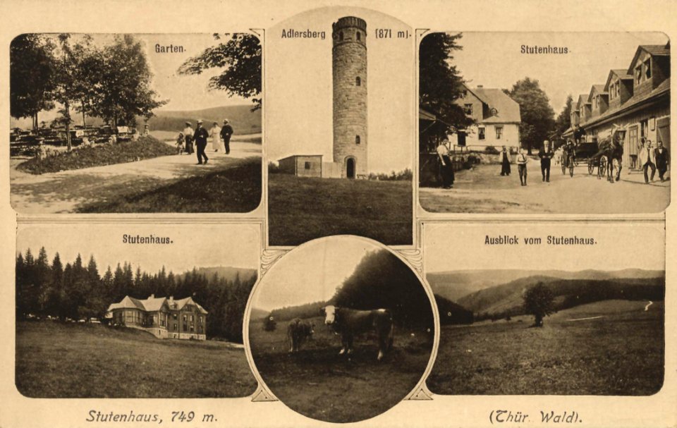 Vesser, Thüringen - Garten; Stutenhaus; Adlersberg (Zeno Ansichtskarten)