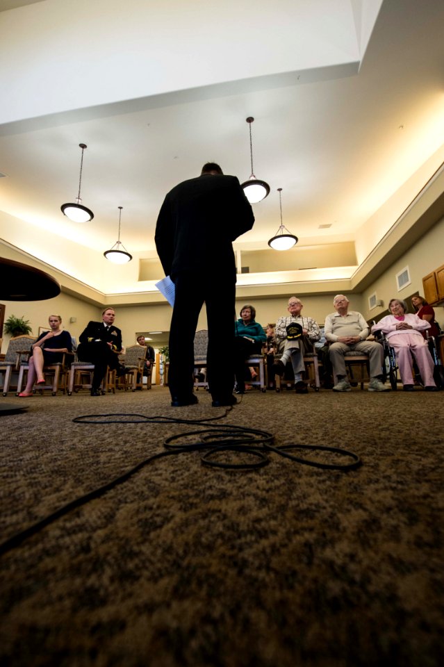 Veterans Day ceremony at Seaport Landing Retirement and Assisted Living 141111-N-JY507-003