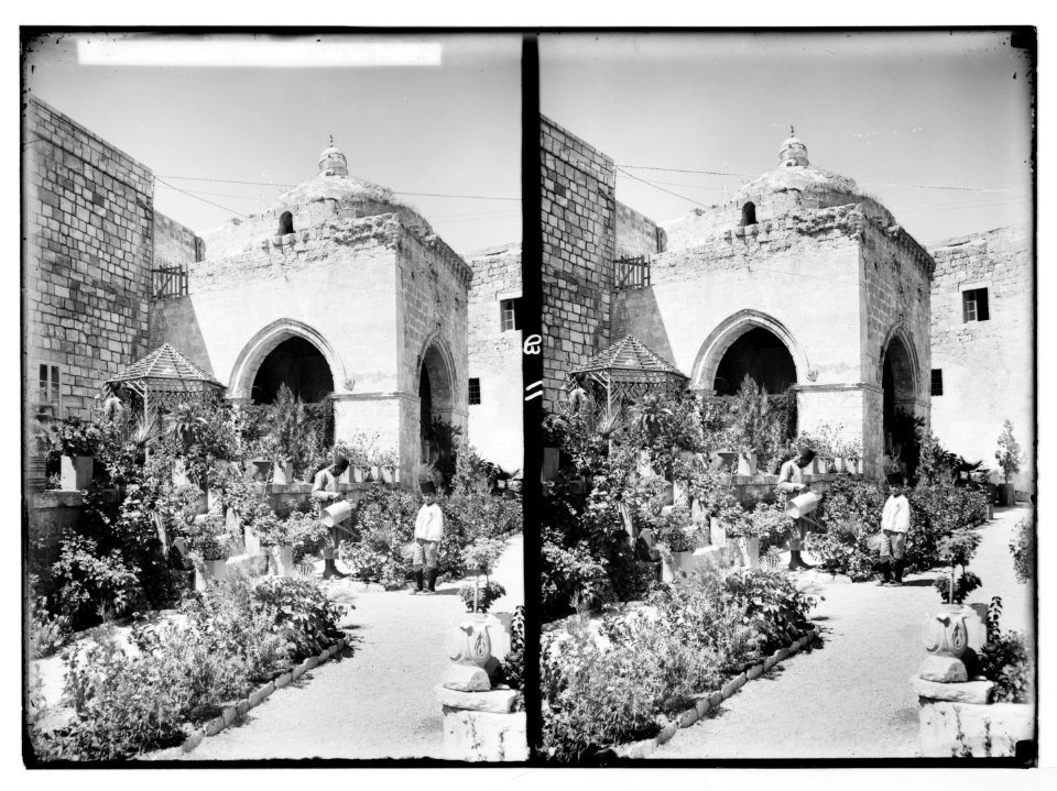 Via Dolorosa, beginning at St. Stephen's Gate. Chapel of Crowning with Thorns. LOC matpc.05431