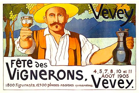 Vevey - fête des vignerons - affiche de 1905