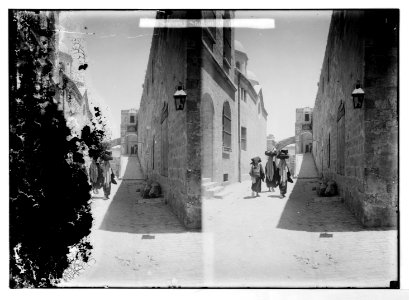 Via Dolorosa, beginning at St. Stephen's Gate. Second Station of the Cross. LOC matpc.07604