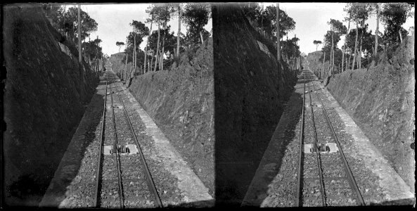 Via del funicular del Tibidabo en construcció