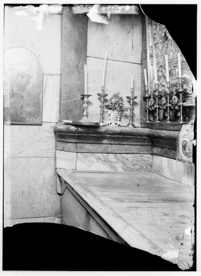 Via Dolorosa, beginning at St. Stephen's Gate. The tomb, Fourteenth Station of the Cross LOC matpc.00026