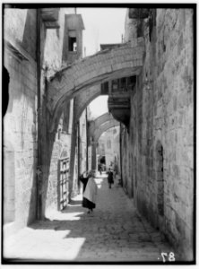 Via Dolorosa, beginning at St. Stephen's Gate. Fifth Station of the Cross LOC matpc.00024