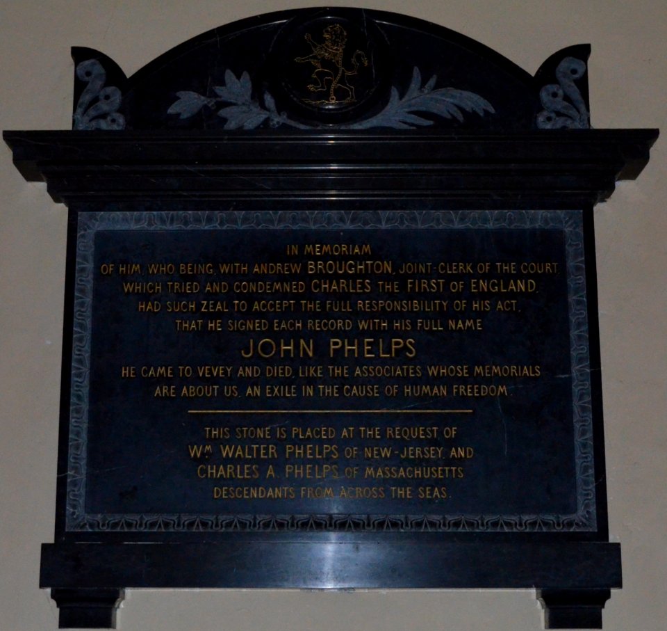 Vevey - église Saint-Martin - mémorial de John Phelps et Andrew Broughton
