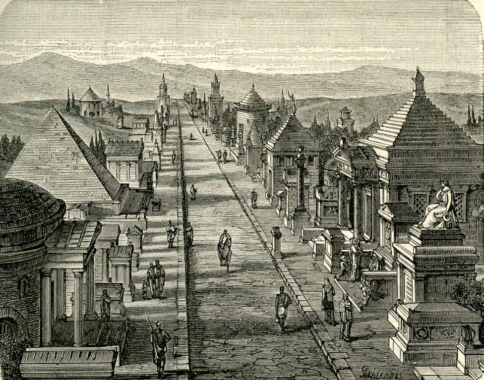 Via Appia coi suoi monumenti sepolcrali