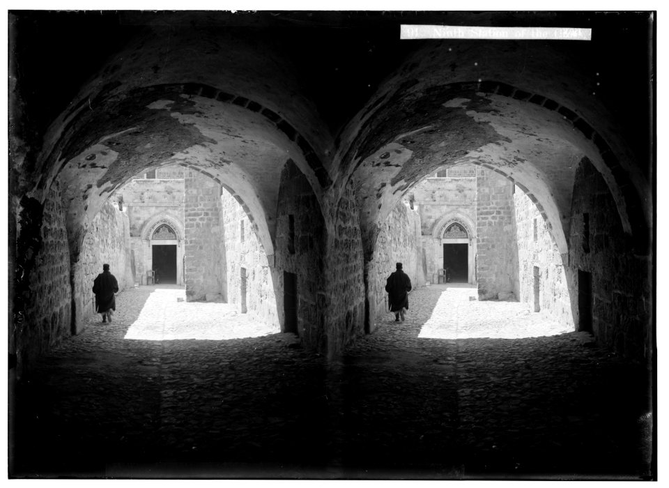Via Dolorosa, beginning at St. Stephen's Gate. Ninth Station of the Cross. LOC matpc.00884
