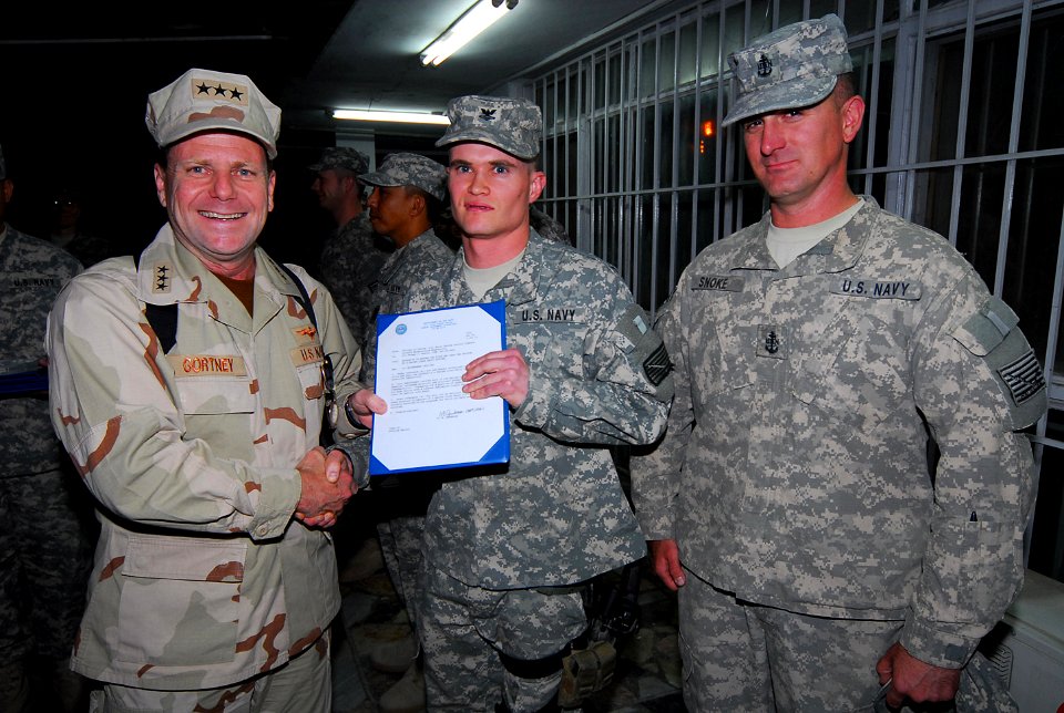 Vice Adm. Bill Gortney visits Sailors at NTM-A in Afghanistan (4678478289)