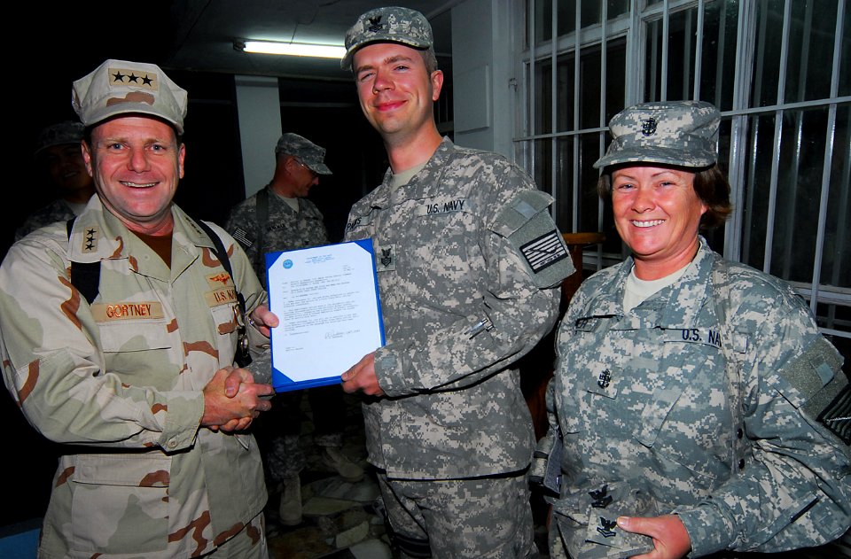 Vice Adm. Bill Gortney visits Sailors at NTM-A in Afghanistan (4678475787)