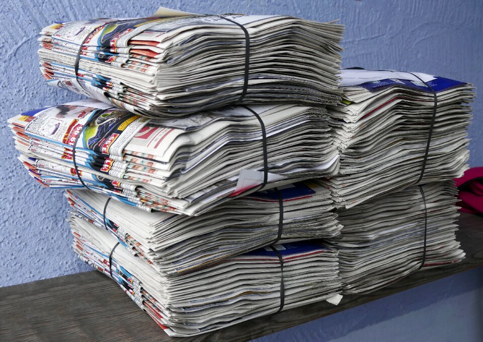 Paper stack waste paper recycling