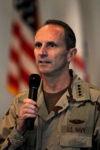 Vice Chief of Naval Operations Adm. Jonathan W. Greenert speaks with Sailors from Joint Task Force (JTF) Guantanamo DVIDS362969 photo