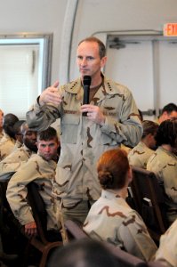 Vice Chief of Naval Operations Adm. Jonathan W. Greenert speaks with Sailors from Joint Task Force (JTF) Guantanamo DVIDS362971 photo