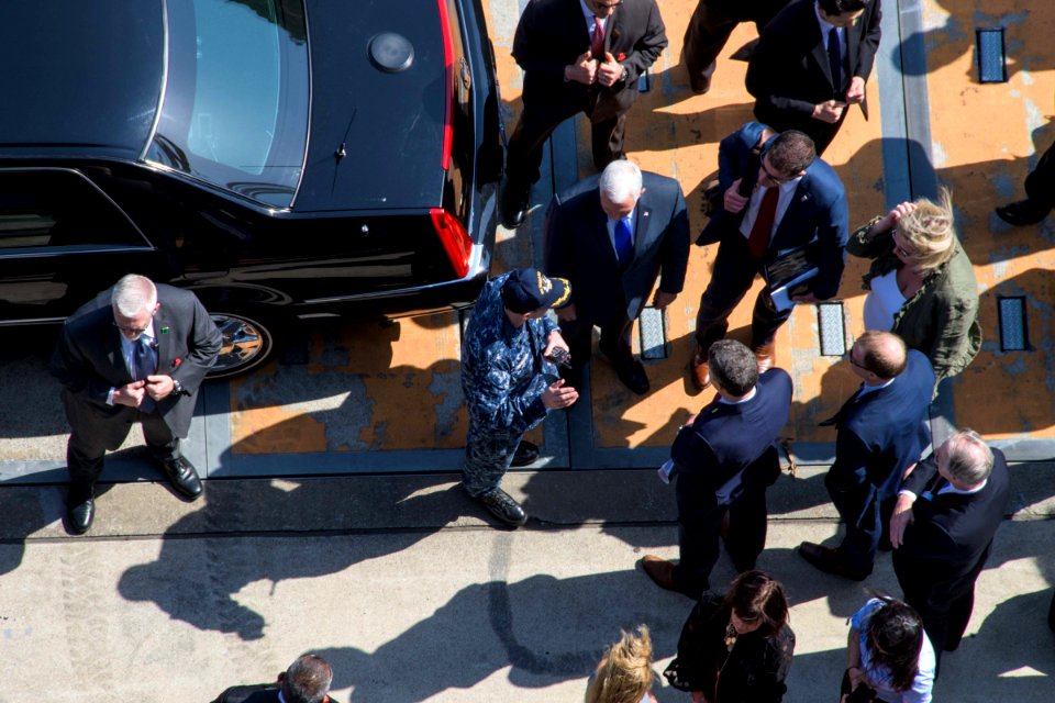 Vice President Michael R. Pence aboard USS Ronald Reagan 18