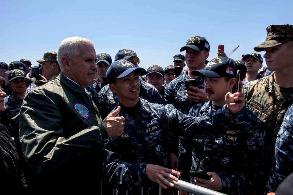 Vice President Michael R. Pence aboard USS Ronald Reagan 08