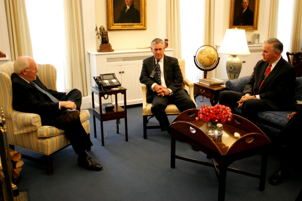 Vice President Dick Cheney with Rex Tillerson and Ralph Daniel Nelson