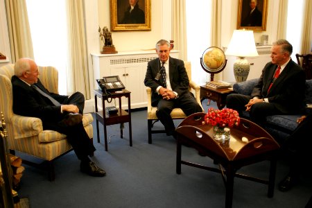 Vice President Dick Cheney with Rex Tillerson and Ralph Daniel Nelson