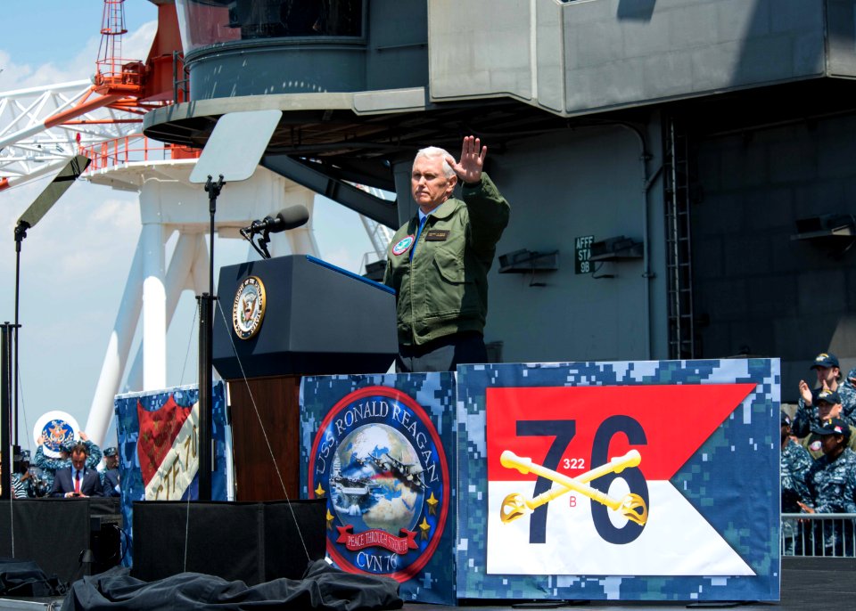 Vice President Michael R. Pence aboard USS Ronald Reagan 24