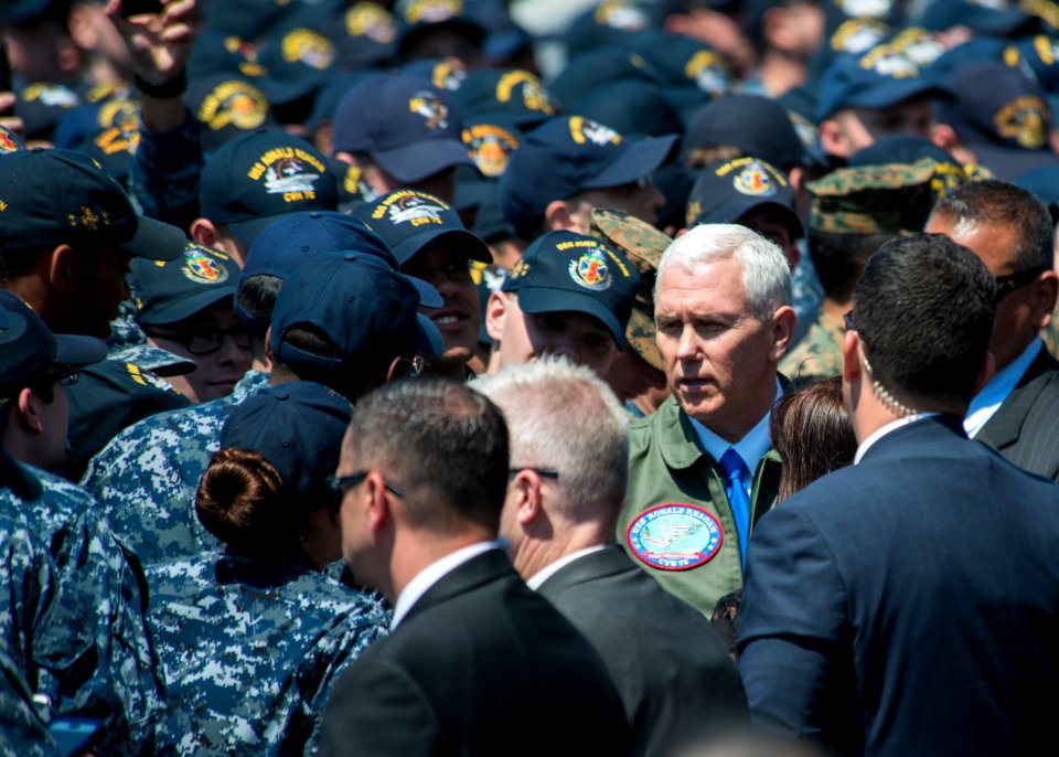 Vice President Michael R. Pence aboard USS Ronald Reagan 25