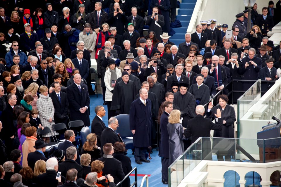 Vice President Joe Biden gets sworn in on Inauguration Day, January 21, 2013