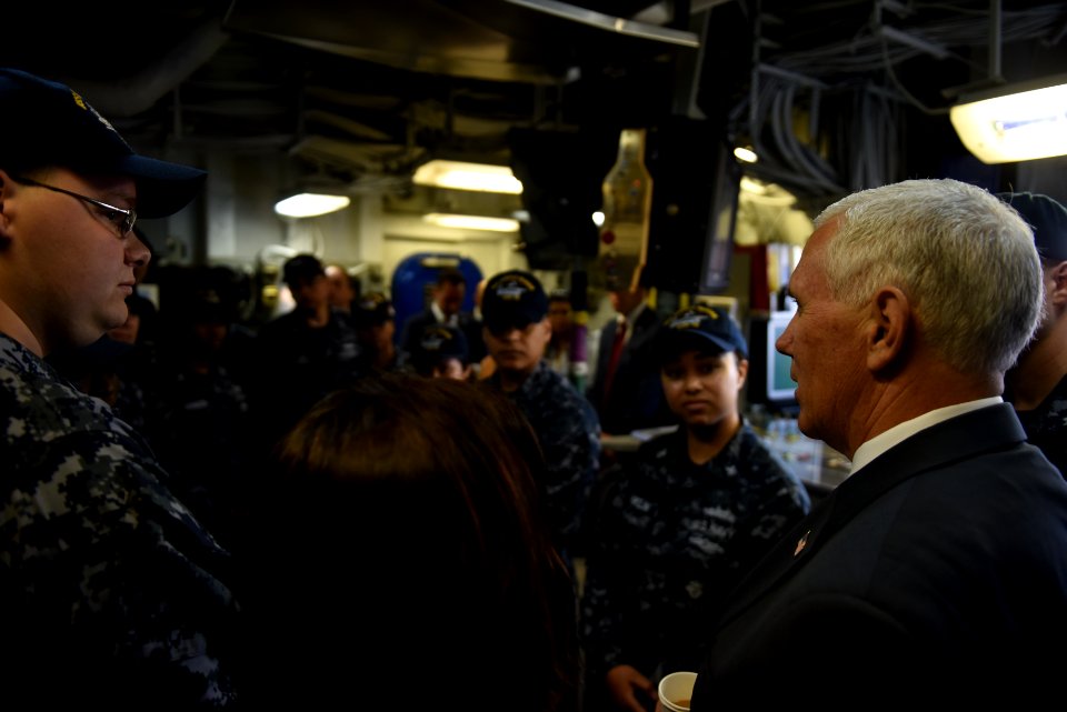 Vice President Michael R. Pence aboard USS Ronald Reagan 04