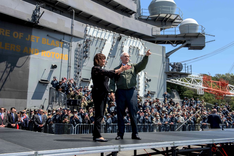 Vice President Michael R. Pence aboard USS Ronald Reagan 12