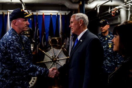 Vice President Michael R. Pence aboard USS Ronald Reagan 14