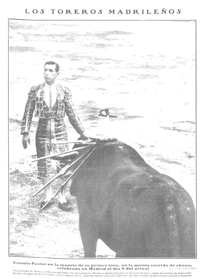 Vicente Pastor, de Campúa, Nuevo Mundo, 13-05-1909