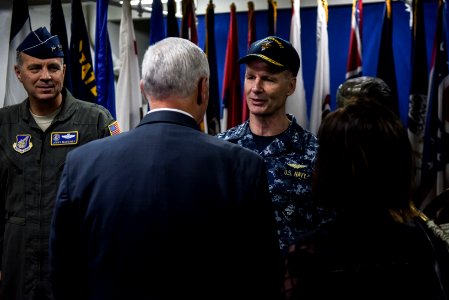 Vice President Michael R. Pence aboard USS Ronald Reagan 15
