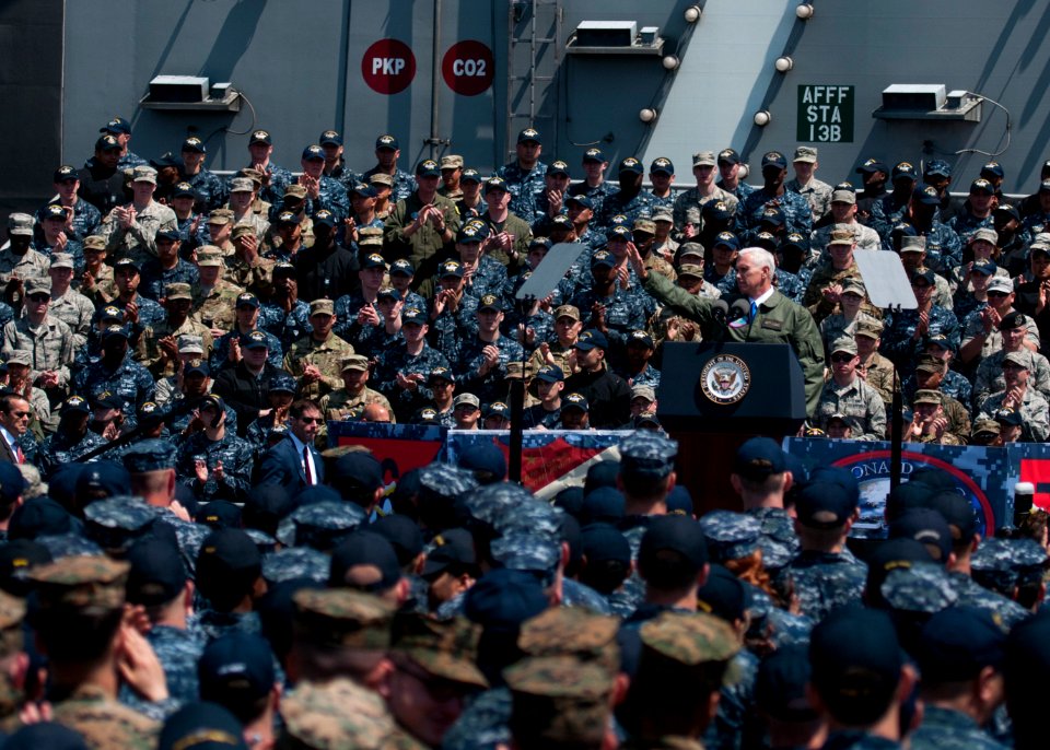 Vice President Michael R. Pence aboard USS Ronald Reagan 30