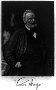 Victor Hugo, three quarter length portrait with facsimilie siganture LCCN2017659052