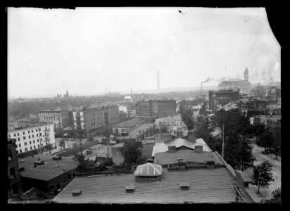 View looking West from block 490 (between Louisiana Avenue (now Indiana Avenue) & Pennsylvania Avenue old 4 1-2 Street (now gone) & 6th Street LCCN2016646841