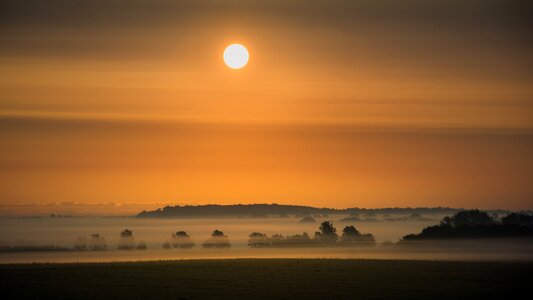 Morning orange fog