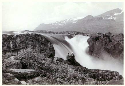 Vid Stora Sjöfallet, Hermelins fall, omkring 1900 - Nordiska Museet - NMA.0053160 photo
