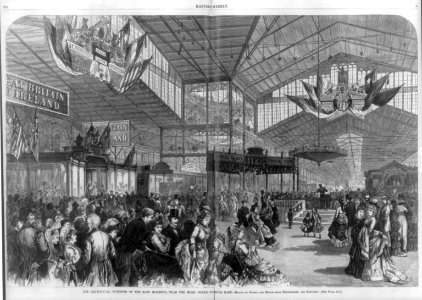 View looking East, near the music stand, in the interior of the main building of the Centennial, Philadelphia, 1876 LCCN2006678498