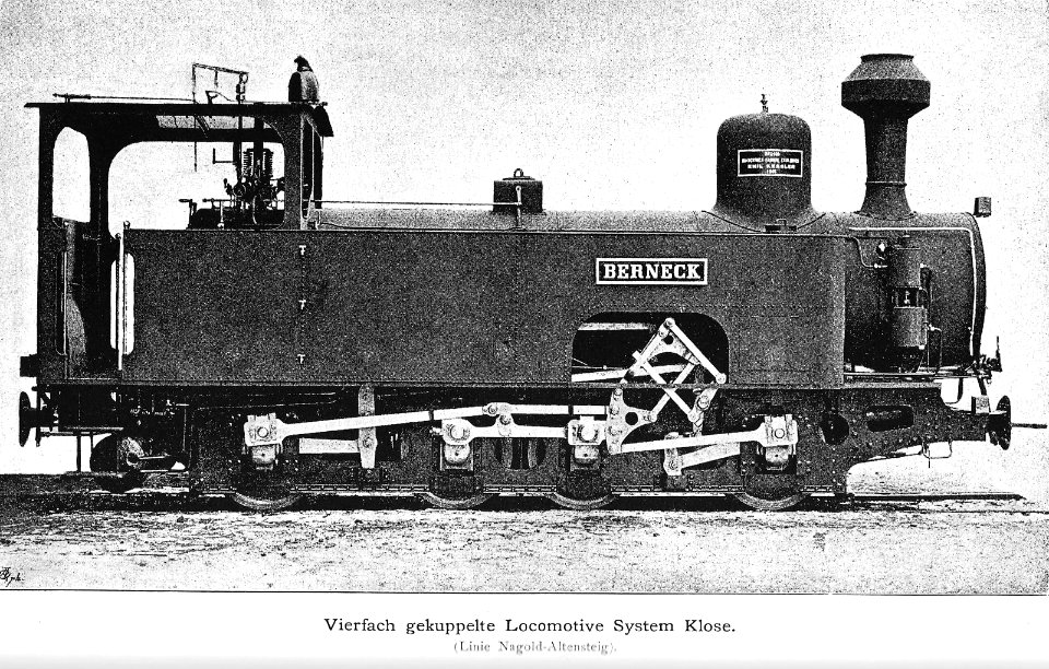 Vierfach gekuppelte Locomotive System Klose (Linie Nagold-Altensteig)
