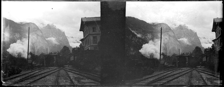 Vies i trens a l'estació de Lauterbrunnen