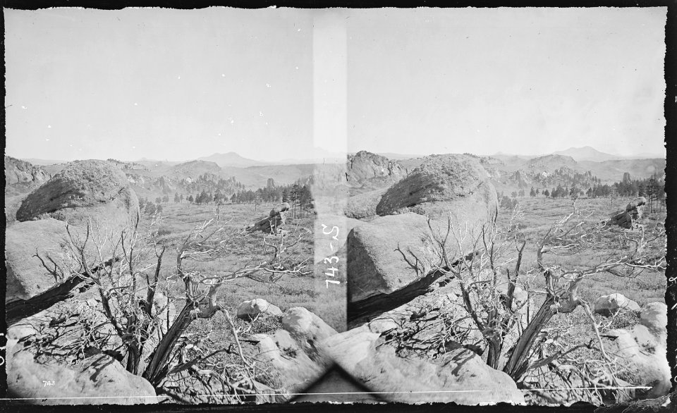 View among the rocks of Pleasant Park, near Larkspur. Douglas County, Colorado. - NARA - 517552