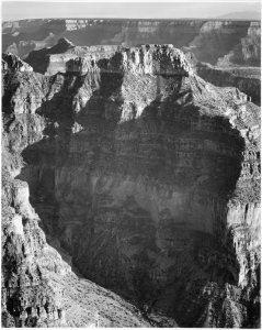 View from North Rim, 1941, Grand Canyon National Park, Arizona. (vertical orientation), 1941 - NARA - 519901 photo