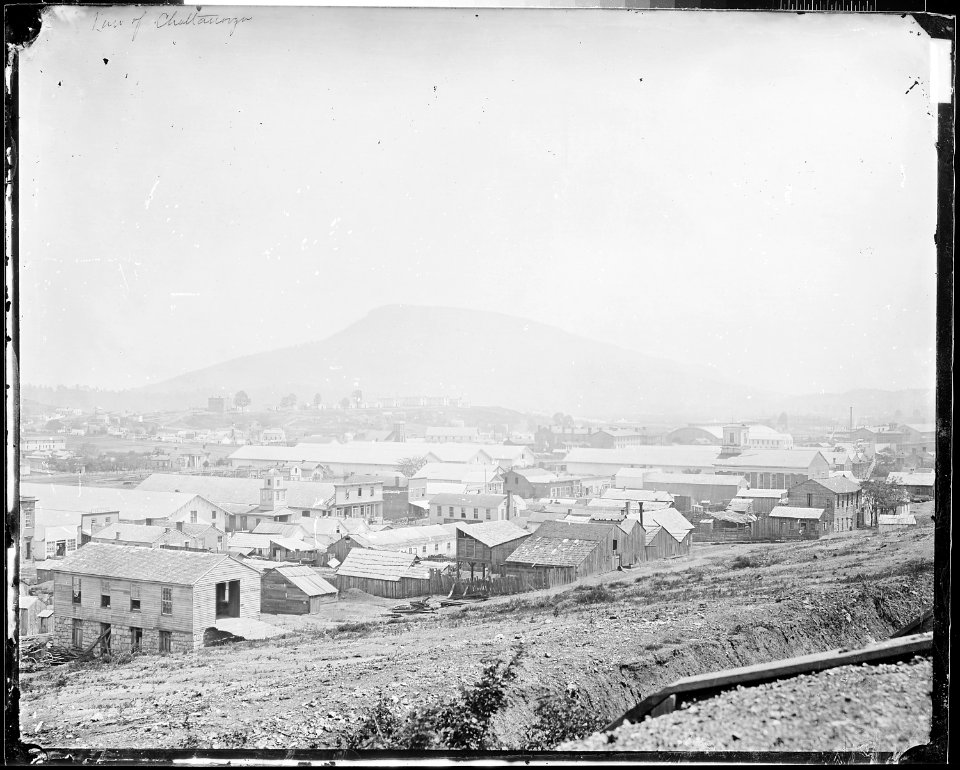 View at Chattanooga, Tenn., 1864 (Lookout Mountain in distance). - NARA - 528898