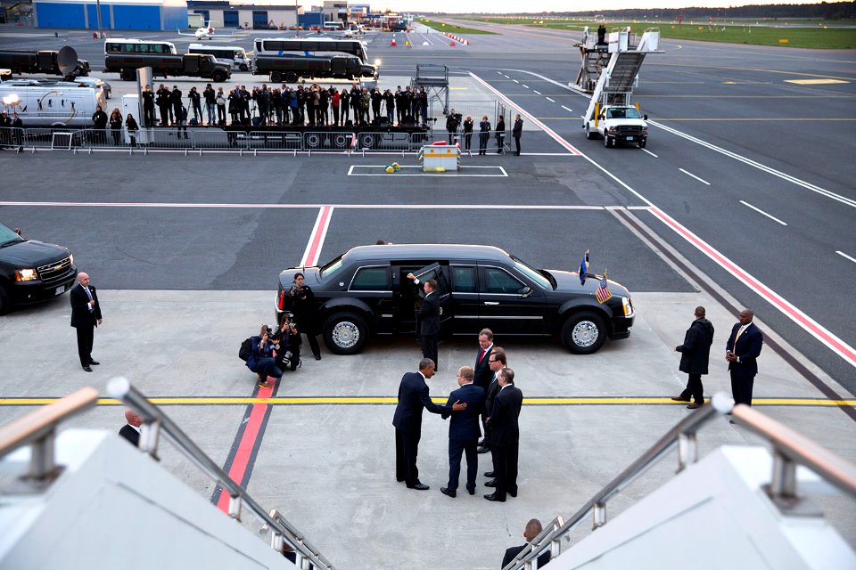 View at Tallinn Airport from atop the steps of Air Force One