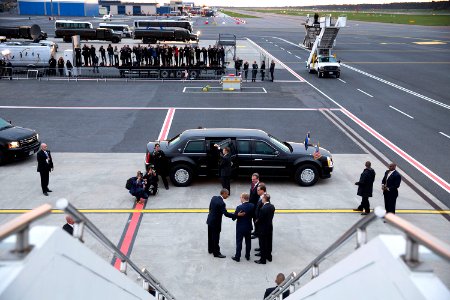 View at Tallinn Airport from atop the steps of Air Force One