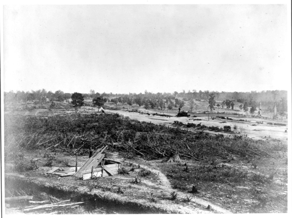 View from Confederate fortifications on the east side of the city battlefield of July 22nd, 1864, Atlanta, Ga. LCCN2005678273