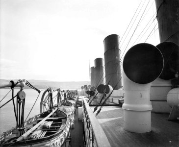 View from the Flying Bridge on the 'Aquitania' (1914) RMG G10797