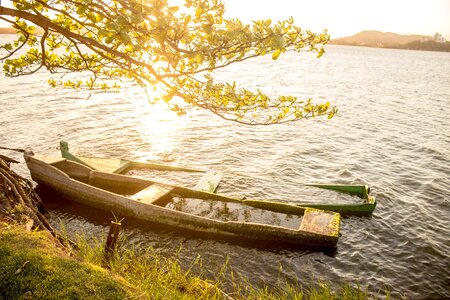 Sunset lake river