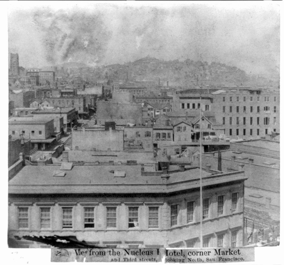 View from the Nucleus hotel, Corner Market & 3rd Streets, looking north, San Francisco LCCN2002719812