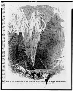 View in the Grand Canon of the Colorado, recently expl(ore)d by Major John W. Powell - from an original painting by Carvalho. LCCN92516128