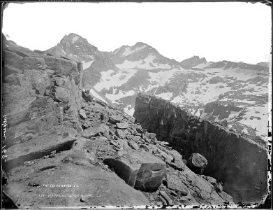View in the Teton range, southeast. Lincoln County, Wyomng - NARA - 516777