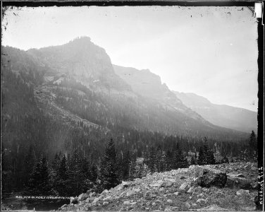 View in Middle Creek Canyon, showing its southern face. Gallatin County, Montana. - NARA - 516828