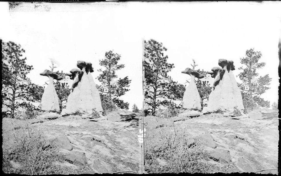 View in Monument Park, curiously eroded sandstone. El Paso County, Colorado. - NARA - 517423
